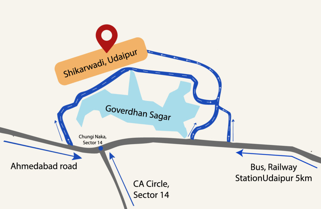 map location, shikarbadi, udaipur